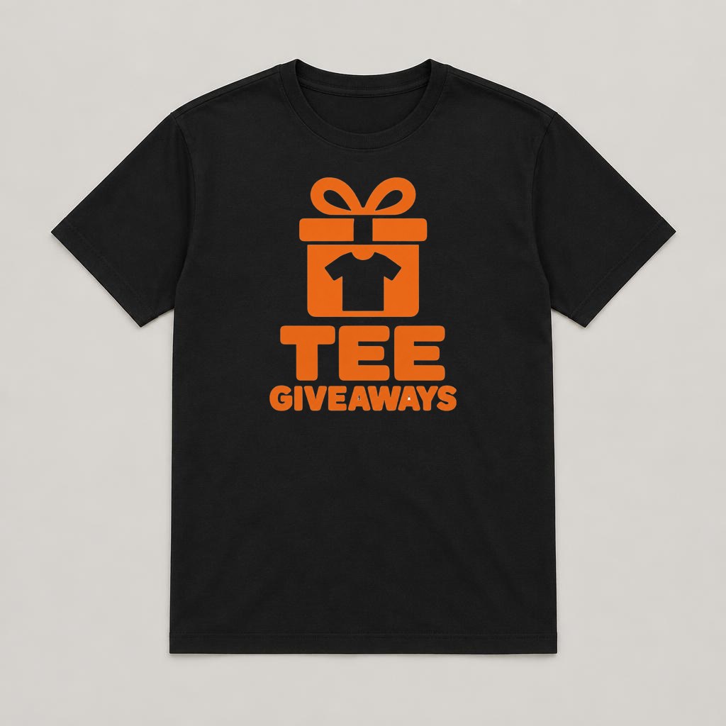 Official Tee Giveaways logo tee, the monthly prize
